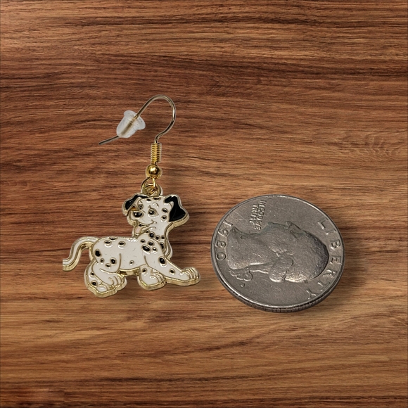 Playful Puppy Earrings in Black and White - Picture 3 of 3